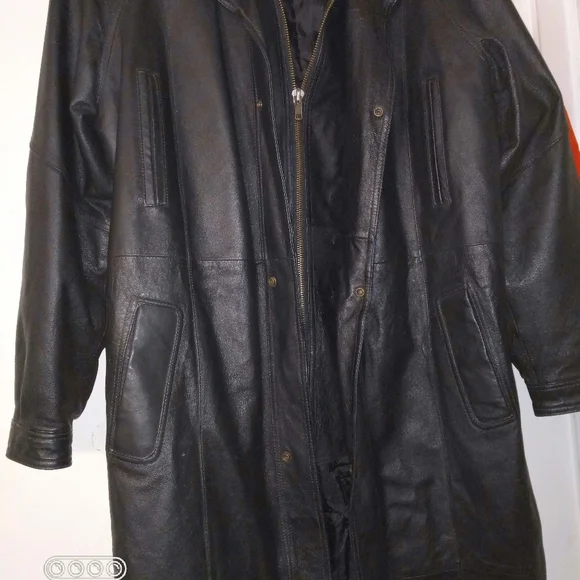 COPY - Charles Klein Black Leather Trench